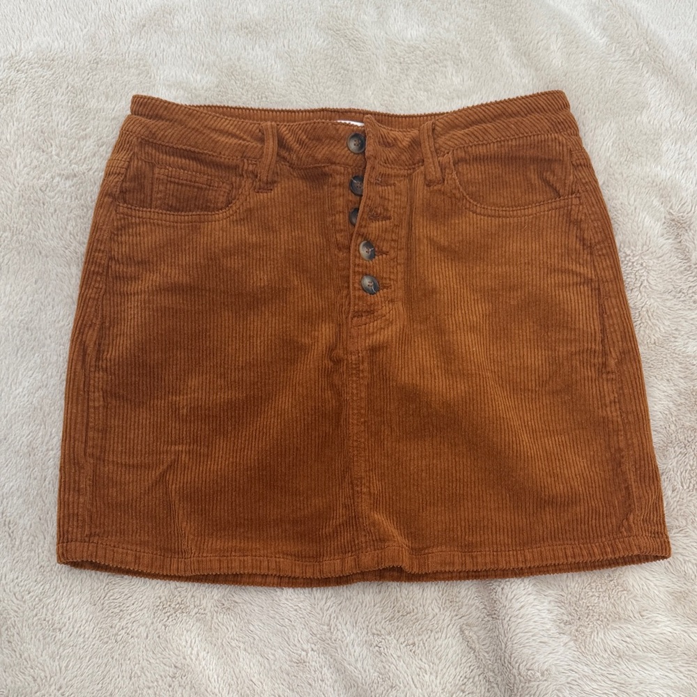 Cello Corduroy Skirt in Warm Brown